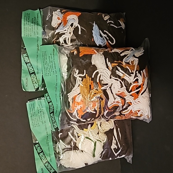 Vtg PreCut Latch Hook Rug yarn LOT 3 6-oz packs NEW - Picture 1 of 4